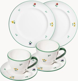 Conjunto de pequeno-almoço artesanal Streublumen, 2 pessoas, conjunto de 6