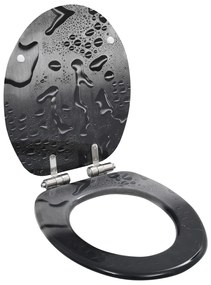 143933 vidaXL Assento sanita c/ tampa de fecho suave MDF design gotas de água