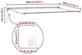 Toldo Elétrico Antracite 4 × 3 m Alumínio, tecido de poliéster