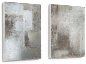Kave Home - Set Vinka de 2 telas branco e cinza 30 x 40 cm
