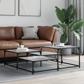 Mesa de centro 107x107x40 cm derivados de madeira cinza sonoma