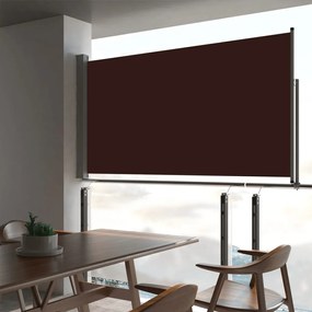 vidaXL Toldo lateral retrátil para pátio 160x300 cm castanho