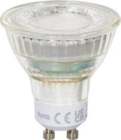 Conjunto de 5 lâmpadas LED GU10 50mm transparentes 2,5W 450 lm 2700K