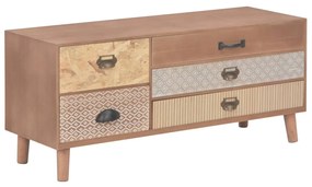 vidaXL Móvel de TV com 5 gavetas 90x30x40 cm madeira de pinho maciça