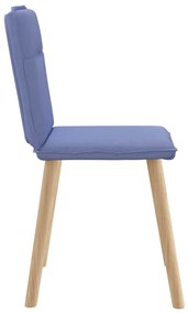 Cadeiras de jantar 6 pcs Jeans Tecido Azul