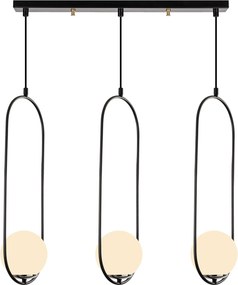 Candeeiro Chandelier Mudoni – Preto – 70 x 15 cm