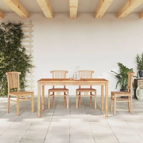 vidaXL 5 pcs conjunto de jantar p/ jardim madeira de teca maciça