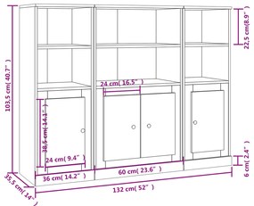 Aparador/Louceiro Pietra de 130 cm - Branco Brilhante - Design Minimal