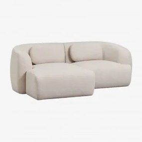 Sofá Modular Chaise Longue Esquerdo De 2 Peças Em Chenille Coquette Chenille Bege Creme - Sklum