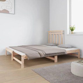 Estrutura sofá-cama de puxar 2x(90x190) cm pinho maciço