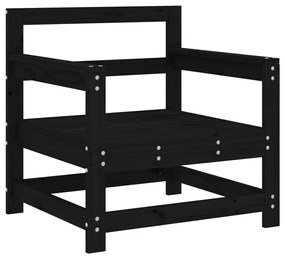 Cadeiras de jardim 2 pcs madeira de pinho maciça preto