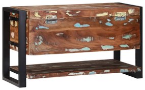Caixa de Armazenamento Multicolorida 80x35x45 cm em Madeira Recuperada