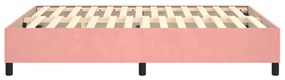 Estrutura de cama 140x190 cm veludo rosa