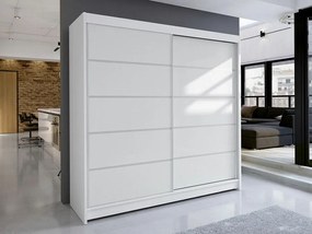 Roupeiro Closico 153, Branco, 215x180x58cm, 138 kg, Portas de roupeiro: Deslizante, Número de prateleiras: 5, Número de prateleiras: 5
