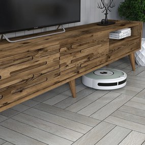Conjunto de Mobiliário de Sala de Estar Valensiya – Nogueira – TV Stan