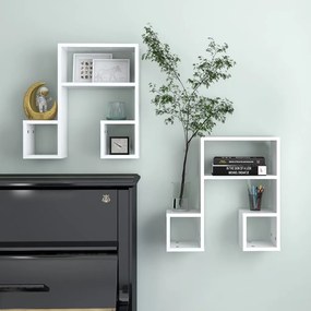 vidaXL Estantes de parede 2 pcs 50x15x50 cm derivados madeira branco