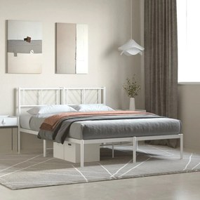 vidaXL Estrutura de cama com cabeceira 120x200 cm metal branco