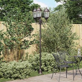 Poste de Luz de Jardim vidaXL 3-Lâmpadas E27 Bronze 220 cm Alumínio
