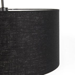 Candeeiro de suspensão moderno preto com cúpula preta 50 cm - Combi 1 Moderno