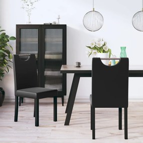 vidaXL Cadeiras de jantar 2 pcs couro artificial preto