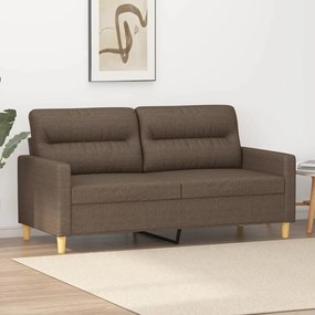 vidaXL Sofá de 2 lugares tecido 140 cm cinzento-acastanhado