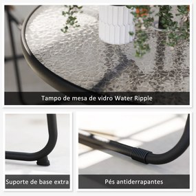 Conjunto de Mesa e Cadeiras de Jardim de 6 Peças Móveis de Jardim Exte