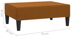 Apoio de pés 78x56x32 veludo castanho