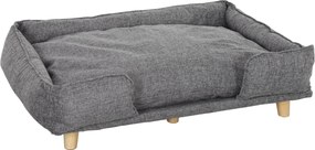 PawHut Sofá para cães, sofá para pets, cama para pets, almofada removível e lavável, Natural+ Cinza escuro | Aosom Portugal