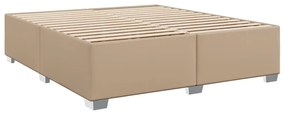 Cama com Molas/Colchão e Luzes Led - 200x200 cm - Couro Artificial Cap