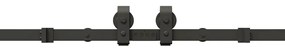 Kit de ferragens para porta deslizante 366 cm aço preto