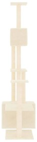 Árvore para gatos c/ postes arranhadores sisal 180 cm cor creme