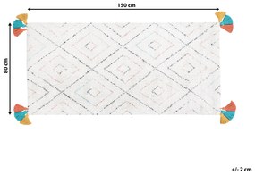 Tapete de algodão branco 80 x 150 cm KARTAL Beliani