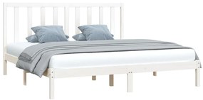 Estrutura de cama 200x200 cm pinho maciço branco