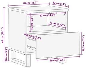 Mesas de cabeceira 2 pcs Branco e preto 40 x 33 x 46 cm