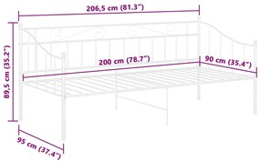 Sofá-cama 90x200 cm metal branco