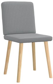 Cadeiras de jantar 2 pcs tecido cinzento-claro