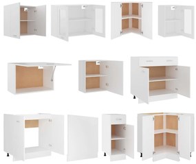 11 pcs conjunto armários de cozinha derivados de madeira branco