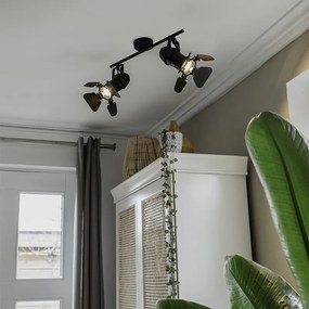 Projetores industriais pretos 2 luzes com abas - Movie