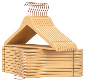 Cabides de madeira natural com entalhes para ombros, conjunto de 20 | SONGMICS | 44,5 x 1,2 x 23 cm | natural | CRW001N01.