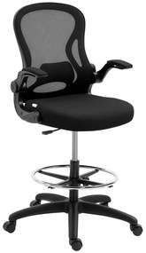 Vinsetto Cadeira de Escritório com Suporte Lombar Apoio para os Braços Dobrável e Altura Ajustável 59x65x102-122 cm Preto | Aosom Portugal
