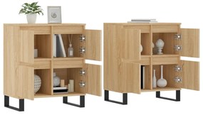 Aparadores 2 pcs derivados de madeira carvalho sonoma