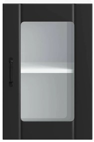 Armário de parede de cozinha porta vidro Lucca preto