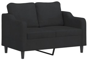 2 pcs conjunto de sofás com almofadas tecido preto