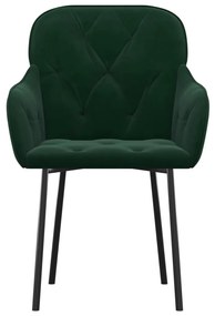 Cadeiras de jantar 2 pcs veludo verde-escuro