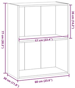 Estante 60x30x77 cm derivados de madeira cinzento sonoma
