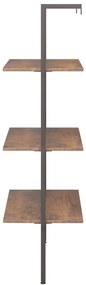 Unidade 3 prateleiras 64x35x120,5 cm castanho-escuro e preto