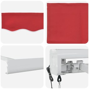Toldo Retrátil Automático Vermelho 500x300 cm