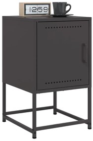 vidaXL Mesas de cabeceira 2 pcs 36x39x60,5 cm aço preto