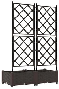Jardineira com Treliça 2 pcs Castanho 80x40x125.5 cm