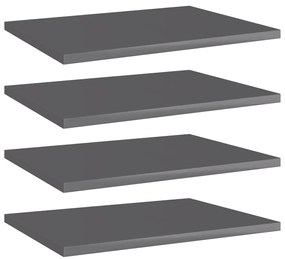 vidaXL Prateleiras para estante 4 pcs 40x30x1,5cm contraplacado cinza